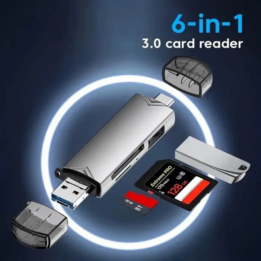 Home Assistant Sd - 6-in-1 USB 3.0 OTGカードリーダー USB-C多機能アダプター（SD、TF、ミニSDカード対応）ノートパソコン用ポータブルスマートメモリカードリーダー