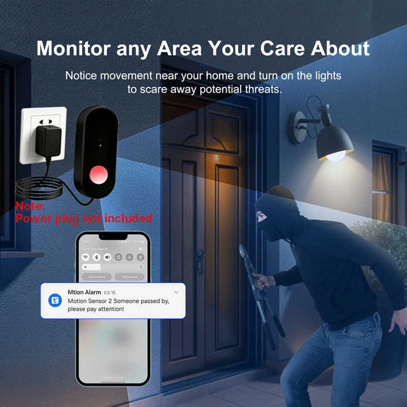 Tuya Wi-Fi対応 PIRモーションセンサー、人体検知 - Motion Sensor Pir Wired のレビューと価格