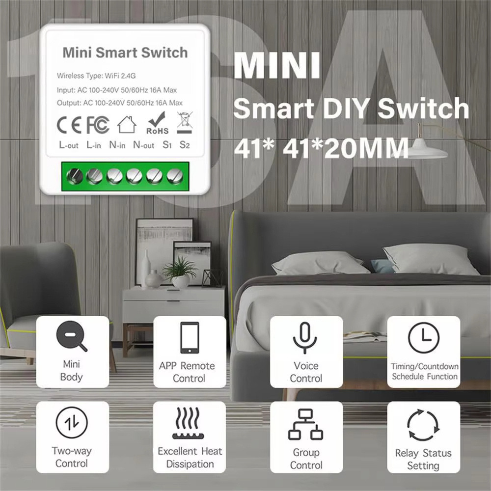 WiFi Zigbee3.0 ミニスマートスイッチ 2 ウェ - Smart Home Automation Diy のレビューと価格