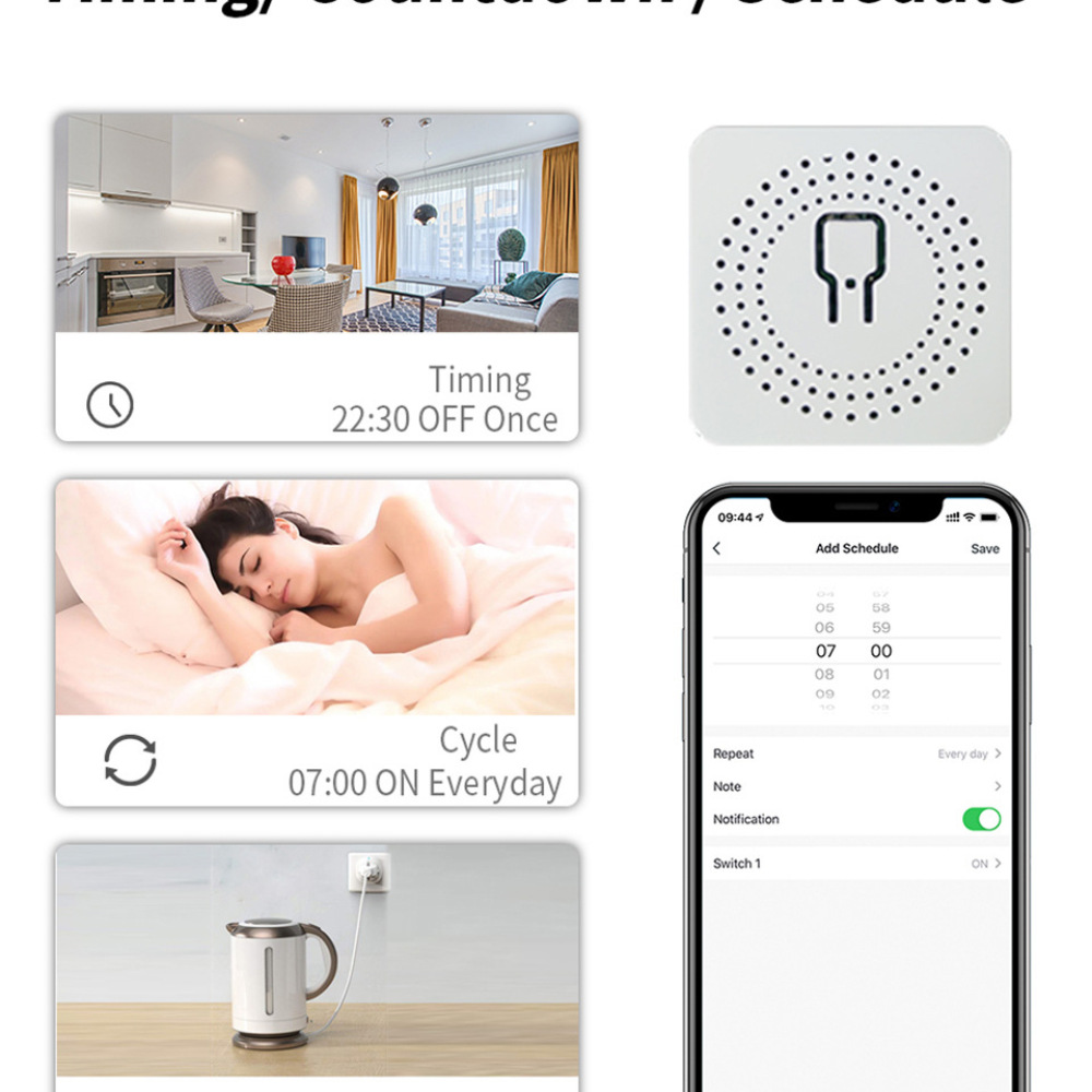 スマートホームWiFiスイッチモジュール 16A ミニワイヤ - Diy Smart Home Automation Devices のレビューと価格